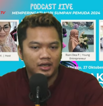 M Salman Sony Andarison LV, pemuda berbakat pengusaha kuliner dimsum yang hadir pada podcast live memperingati Sumpah Pemuda