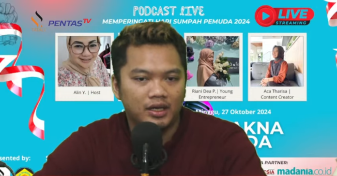 M Salman Sony Andarison LV, pemuda berbakat pengusaha kuliner dimsum yang hadir pada podcast live memperingati Sumpah Pemuda