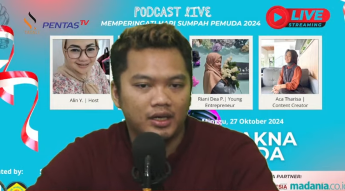 M Salman Sony Andarison LV, pemuda berbakat pengusaha kuliner dimsum yang hadir pada podcast live memperingati Sumpah Pemuda