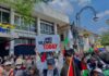 Masyarakat kota Bandung beserta para tokoh dan wakil walikota Bandung melakukan orasi bela Palestina dan berjalan bersama